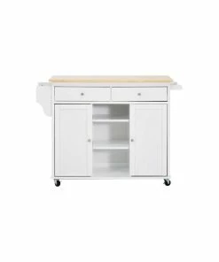 Baxton Studio Meryland White Modern Kitchen Island Cart