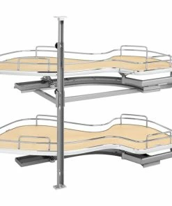 Rev-A-Shelf Solid Surface 2-Shelf Blind Corner Organizer For Blind Left Cabinet, 33"
