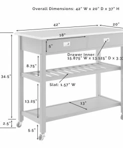 Crosley Chloe Stainless Steel Top Kitchen Island Cart, Gray/Stainless Steel -Coast2Coast shop 62c18ef90f73b862 4793 w800 h800 b1 p0