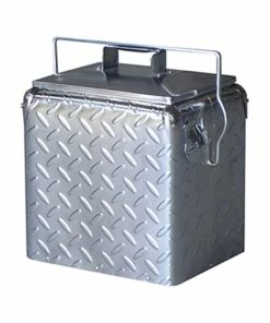 Creative Outdoor Distributor Retro Vintage 13L Cooler, Polished Diamond Plate