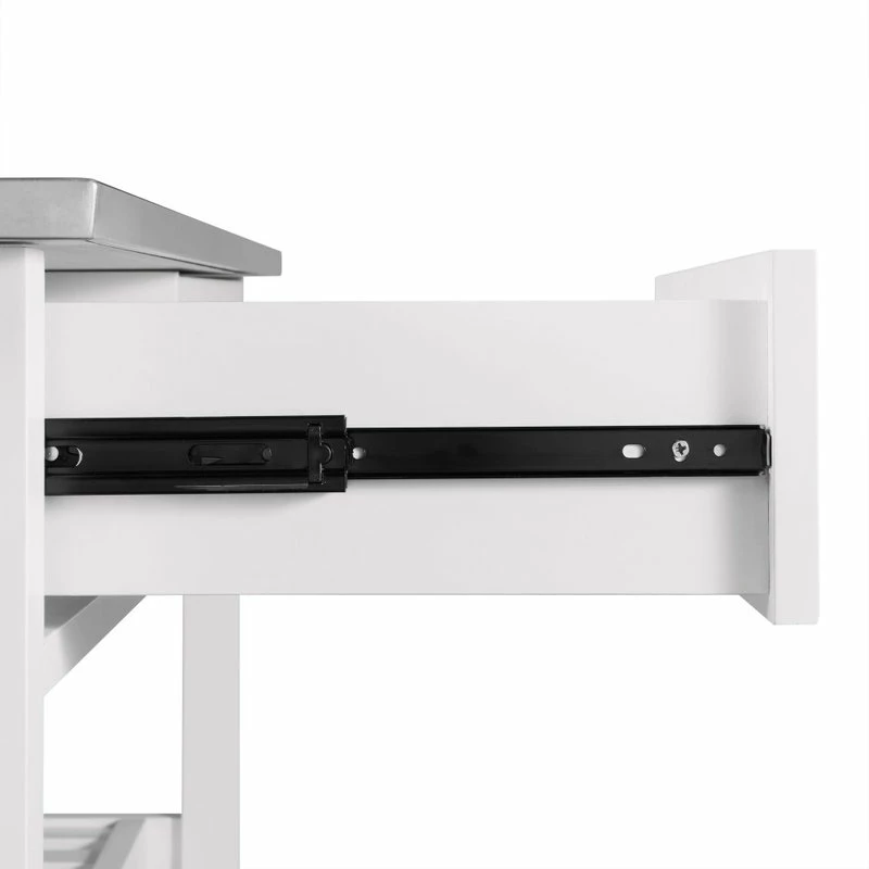 Crosley Chloe Stainless Steel Top Kitchen Island Cart, White/Stainless Steel 11 Crosley Chloe Stainless Steel Top Kitchen Island Cart, White/Stainless Steel - Image 9