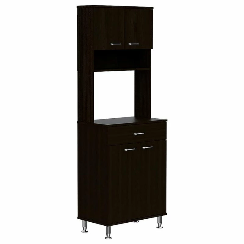 Tuhome Furniture Tuhome Engineered Wood Black Della 60 Pantry 3 Tuhome Furniture Tuhome Engineered Wood Black Della 60 Pantry