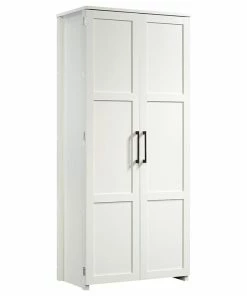 Pemberly Row Traditional Engineered Wood Pantry In White