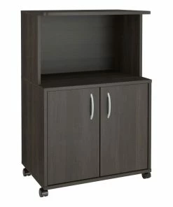 Nexera 499 2-Door Mobile Microwave Cart, Ebony