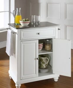 Crosley Cambridge Stainless Steel Top Portable Kitchen Island, White Finish 11 Crosley Cambridge Stainless Steel Top Portable Kitchen Island, White Finish -Coast2Coast shop 65119cbd06463b6f 3610 w800 h800 b0 p0