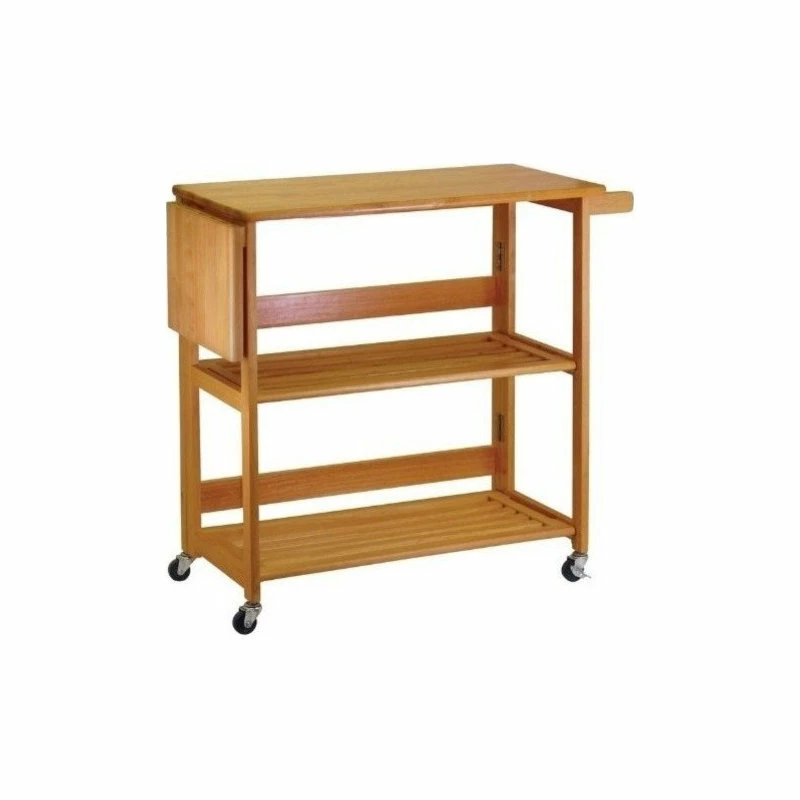 Winsome Wood Transitional Light Oak Solid Wood Cart 34137 3 Winsome Wood Transitional Light Oak Solid Wood Cart 34137
