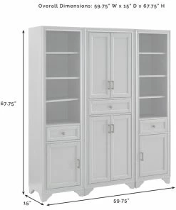 Crosley Tara 3-Piece Pantry Set, Distressed Gray Pantry And 2 Linen Cabinets -Coast2Coast shop 6bc1457c0f73ba0c 0207 w800 h800 b1 p0
