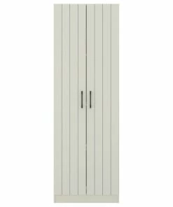 Decorn Freestanding Pantry Cabinet, 2 Doors With Adjustable & Fixed Shelves, Ivory