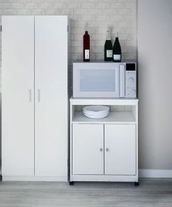 Ameriwood Home 24" Open Microwave Cart In White Stipple 9 Ameriwood Home 24" Open Microwave Cart In White Stipple -Coast2Coast shop 6d318f1d0e90b957 9107 w800 h800 b0 p0