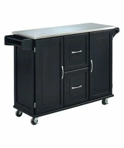 Homestyles Dolly Madison Wood Kitchen Cart In Black