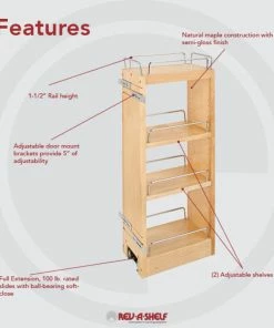 Rev-A-Shelf Wood Wall Cabinet Pull Out Organizer For 30" H Cabinets With BB Soft Close, 6.5" 11 Rev-A-Shelf Wood Wall Cabinet Pull Out Organizer For 30" H Cabinets With BB Soft Close, 6.5" -Coast2Coast shop 6d6121c4025857ab 8005 w800 h800 b0 p0