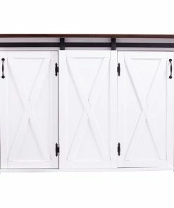 SEI Furniture Lenton Barn-Door Kitchen Island, Dark Brown And White -Coast2Coast shop 6e517d170dc59374 1206 w800 h800 b1 p0