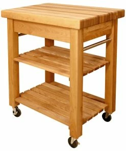 Catskill Craftsmen Catskill French Country Small Butcher Block Kitchen Cart In Natural