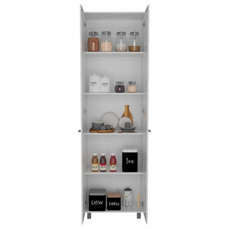 HomeRoots Thea White Pantry Cabinet 8 HomeRoots Thea White Pantry Cabinet - Image 6