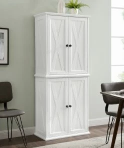 Crosley Clifton Tall Pantry Distressed White 2 Stackable Pantries -Coast2Coast shop 73111fa60f73ba33 0161 w800 h800 b0 p0