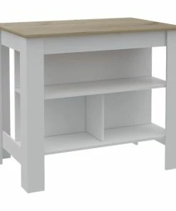 Tuhome Furniture Tuhome Modern Engineered Wood White Cala Kitchen Island