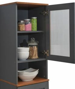 Hodedah Import Inc. 63" Tall Open Shelf Enclosed Storage Kitchen Pantry, Gray-Oak 8 Hodedah Import Inc. 63" Tall Open Shelf Enclosed Storage Kitchen Pantry, Gray-Oak -Coast2Coast shop 7671e49e0112b6ad 1910 w800 h800 b1 p0