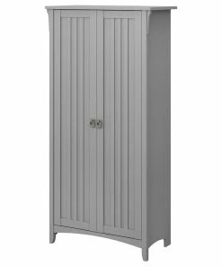 Bush Industries Salinas Kitchen Pantry Cabinet With Doors, Gray