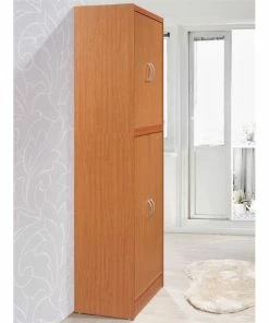 Hodedah Import Inc. Hodedah 4 Door Kitchen Pantry With 4 Shelves 5 Compartments In Cherry Wood -Coast2Coast shop 77d1a1190c180d86 7034 w800 h800 b0 p0