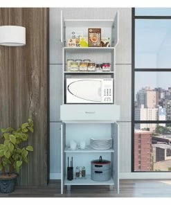 FM FURNITURE Auburn Microwave Pantry Cabinet, White -Coast2Coast shop 78b189c103515877 1831 w800 h800 b0 p0