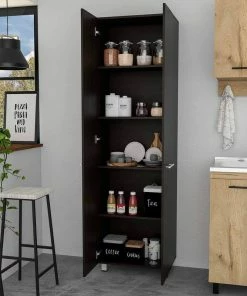 HomeRoots Thea Black Pantry Cabinet 11 HomeRoots Thea Black Pantry Cabinet -Coast2Coast shop 79b16763026c350a 2529 w800 h800 b0 p0