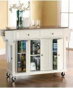 Crosley Stainless Steel Top Kitchen Cart/Island, White 11 Crosley Stainless Steel Top Kitchen Cart/Island, White -Coast2Coast shop 79c109a90646347d 0184 w800 h800 b0 p0