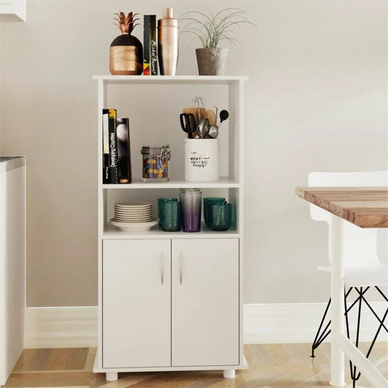 Boahaus Montpellier Modern Wood Kitchen Pantry With Open Compartments In White 6 Boahaus Montpellier Modern Wood Kitchen Pantry With Open Compartments In White - Image 4