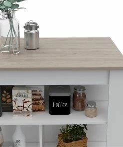 Tuhome Furniture Tuhome Modern Engineered Wood White Cala Kitchen Island -Coast2Coast shop 81f15257001b8a2c 4925 w800 h800 b0 p0