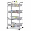 Costway 4 Tier Storage Rack Trolley Cart Home Kitchen Organizer Baskets Sliver -Coast2Coast shop 832170180be914dd 9918 w800 h800 b1 p0