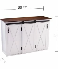SEI Furniture Lenton Barn-Door Kitchen Island, Dark Brown And White -Coast2Coast shop 848165c50dc593a2 1206 w800 h800 b1 p0