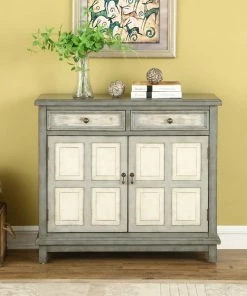 Coast To Coast Imports, LLC Coast To Coast Two Drawer Two Door Cupboard With Homestead Grey Finish 13711 -Coast2Coast shop 860147e60da3f82b 8880 w800 h800 b0 p0