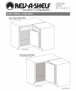 Rev-A-Shelf Solid Surface 2-Shelf Blind Corner Organizer For Blind Right Cabinet, 33" -Coast2Coast shop 868148520258574c 8039 w800 h800 b1 p0
