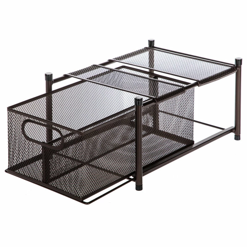 Home Zone Living Under Sink Sliding Basket Organizer, Vertical Divider 7 Home Zone Living Under Sink Sliding Basket Organizer, Vertical Divider - Image 5