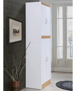 Home Square 4 Shelf Wood Kitchen Pantry Set In White (Set Of 2) -Coast2Coast shop 87b1a22501de6c45 1250 w800 h800 b0 p0