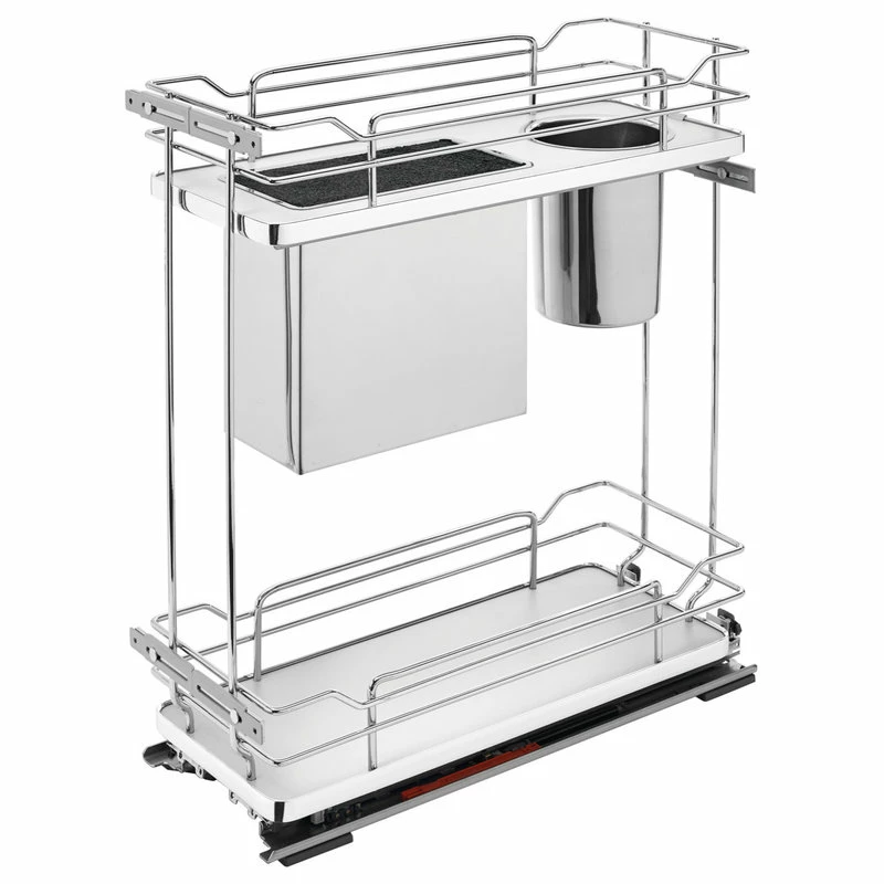 Rev-A-Shelf Two-Tier Knife Block Pull Out Organizers With Soft Close, Gray, 10.25" 3 Rev-A-Shelf Two-Tier Knife Block Pull Out Organizers With Soft Close, Gray, 10.25"
