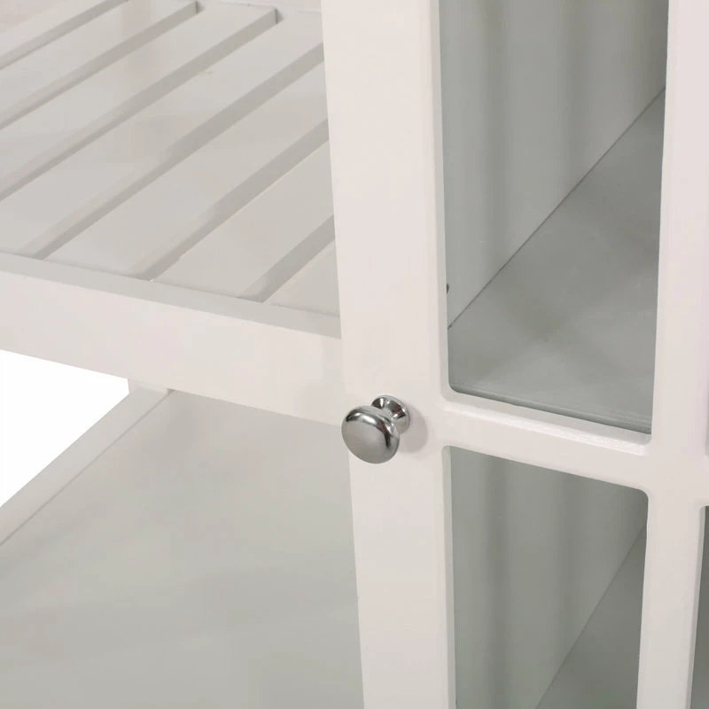 GDFStudio Marlon Kitchen Cart With Wheels, White, Natural 11 GDFStudio Marlon Kitchen Cart With Wheels, White, Natural - Image 9