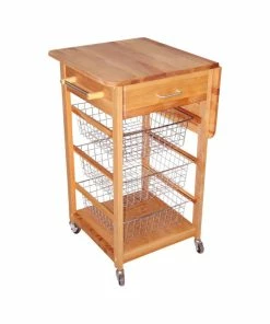 Catskill Craftsmen Catskill Birch Hardwood Cuisine Butcher Block Kitchen Cart In Natural