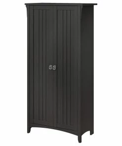 Bush Industries Salinas Kitchen Pantry Cabinet With Doors, Black