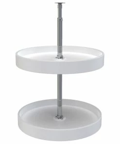 Rev-A-Shelf Polymer Full-Circle 2-Shelf Lazy Susan For Corner Wall Cabinet, White, 18"W
