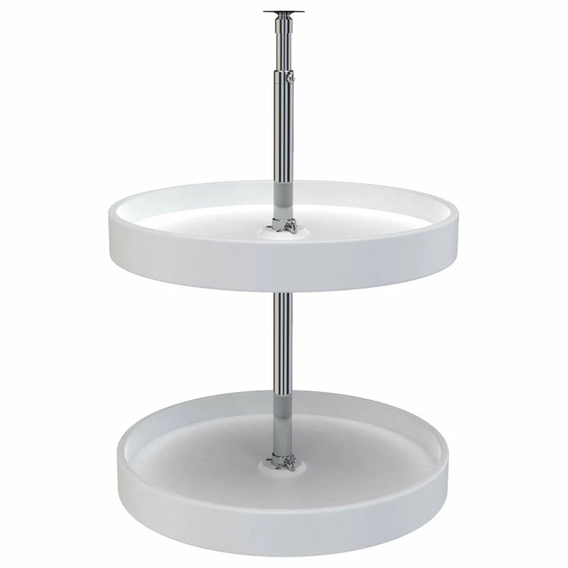 Rev-A-Shelf Polymer Full-Circle 2-Shelf Lazy Susan For Corner Wall Cabinet, White, 18"W 3 Rev-A-Shelf Polymer Full-Circle 2-Shelf Lazy Susan For Corner Wall Cabinet, White, 18"W