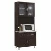 Hodedah Import Inc. Hodedah Kitchen Cabinet Top And Bottom Enclosed Cabinet Space In Chocolate Wood -Coast2Coast shop 9071b884040083b9 5619 w800 h800 b1 p0