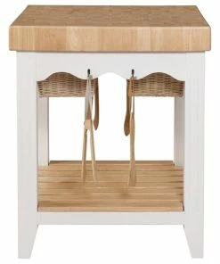 Linon Home Decor Products Linon Kolton Wood Butcher Block Kitchen Island In White -Coast2Coast shop 90a1da0f02c9090d 9529 w800 h800 b1 p0