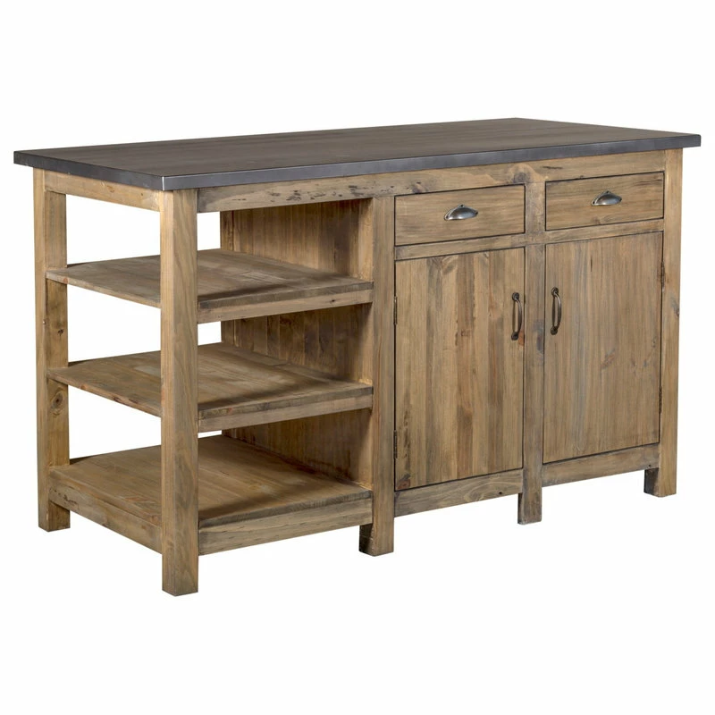 Crafters And Weavers Barlow Rustic Wood Display Kitchen Island 3 Crafters And Weavers Barlow Rustic Wood Display Kitchen Island
