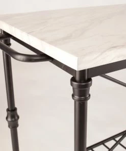 SEI Furniture Morenci Faux Marble Kitchen Island In Matte Black -Coast2Coast shop 92110dd30b842eb6 3718 w800 h800 b0 p0