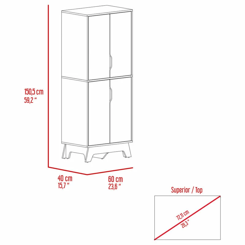 FM FURNITURE Zurich Double Kitchen Pantry Light Oak-White 9 FM FURNITURE Zurich Double Kitchen Pantry Light Oak-White - Image 7
