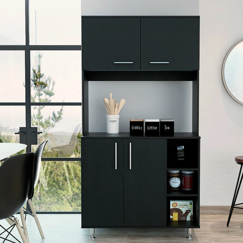 DEPOT ESHOP LLC Malta Kitchen Pantry Cabinet, Black Wengue 5 DEPOT ESHOP LLC Malta Kitchen Pantry Cabinet, Black Wengue - Image 3