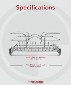 Rev-A-Shelf Single Tier Bottom Mount Pull Out Steel Wire Organizer, 14.4" 13 Rev-A-Shelf Single Tier Bottom Mount Pull Out Steel Wire Organizer, 14.4" -Coast2Coast shop 9791992d025857b8 8034 w800 h800 b0 p0