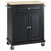 Crosley Natural Wood Top Portable Kitchen Island Cart, Black -Coast2Coast shop 99a1161b065cb137 0198 w800 h800 b1 p0