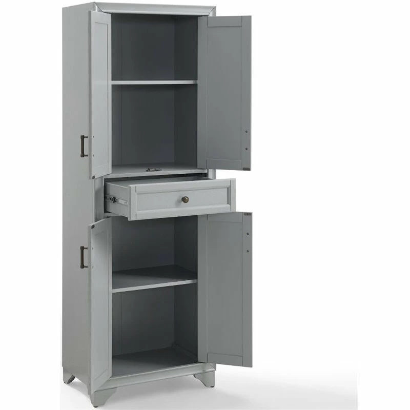 Pemberly Row 4 Door Pantry In Distressed Gray 7 Pemberly Row 4 Door Pantry In Distressed Gray - Image 5