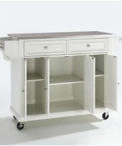 Crosley Stainless Steel Top Kitchen Cart/Island, White 9 Crosley Stainless Steel Top Kitchen Cart/Island, White -Coast2Coast shop 9a41312c06463475 0184 w800 h800 b0 p0